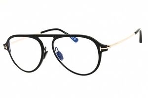 NWT Tom Ford FT5972-B-002 Black Aviator 54mm Glasses